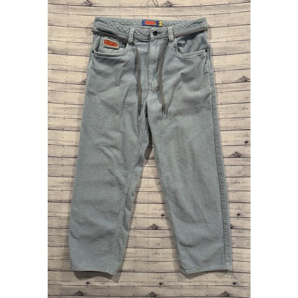 VTG EMPYRE Mens Relax Corduroy Pant Sz 32 Light Blue Skate Wide Leg Baggy W FLAW - Picture 3 of 16